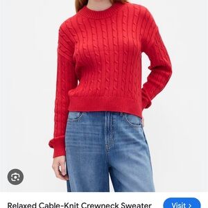Gap Relaxed Cable- Knit Crewneck Sweater NWT size Large